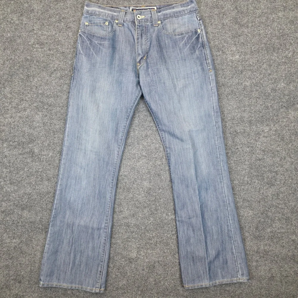 VTG Levis 527 Jeans Mens 32x32 Blue Denim Low Boot Cut  Flap Pocket Grunge Y2K